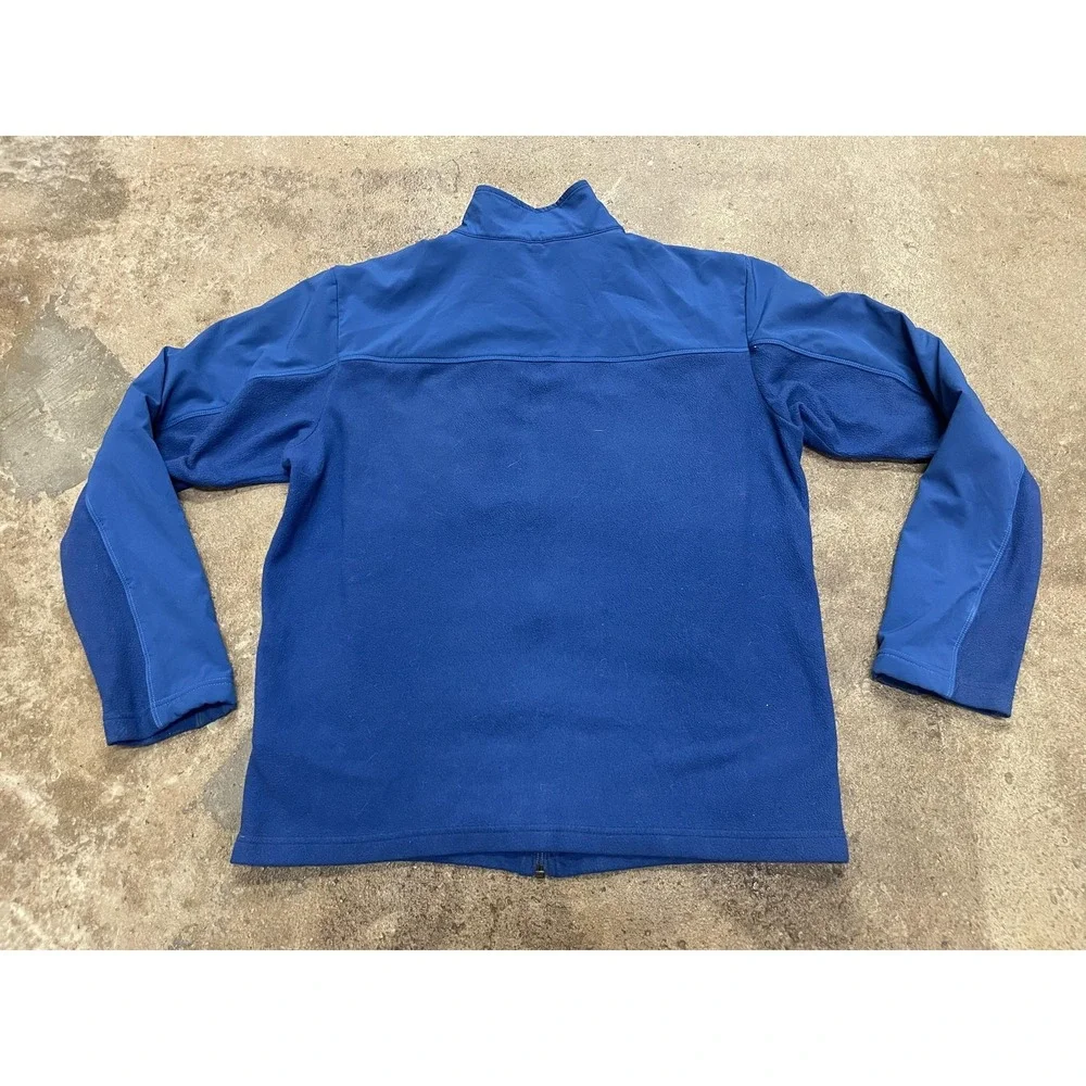 The North‎ Face Jacket Mens Medium Blue Fleece Softshell Full Zip Hiking Trail
